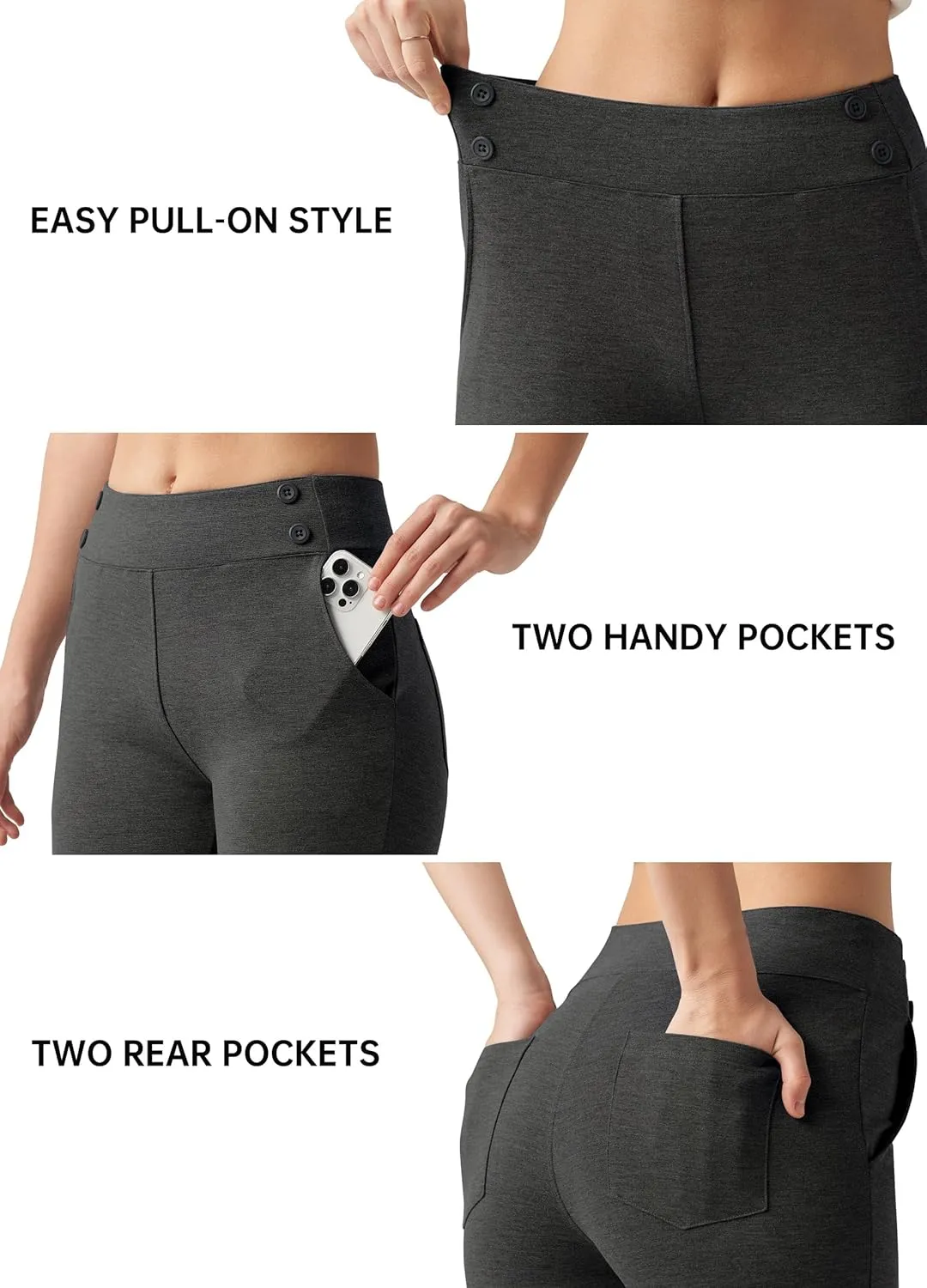 Willit Women's Yoga Dress Pants Skinny Work Slacks Leggings Stretch Office Pants High Waisted Business Casual Pants 27"/28"