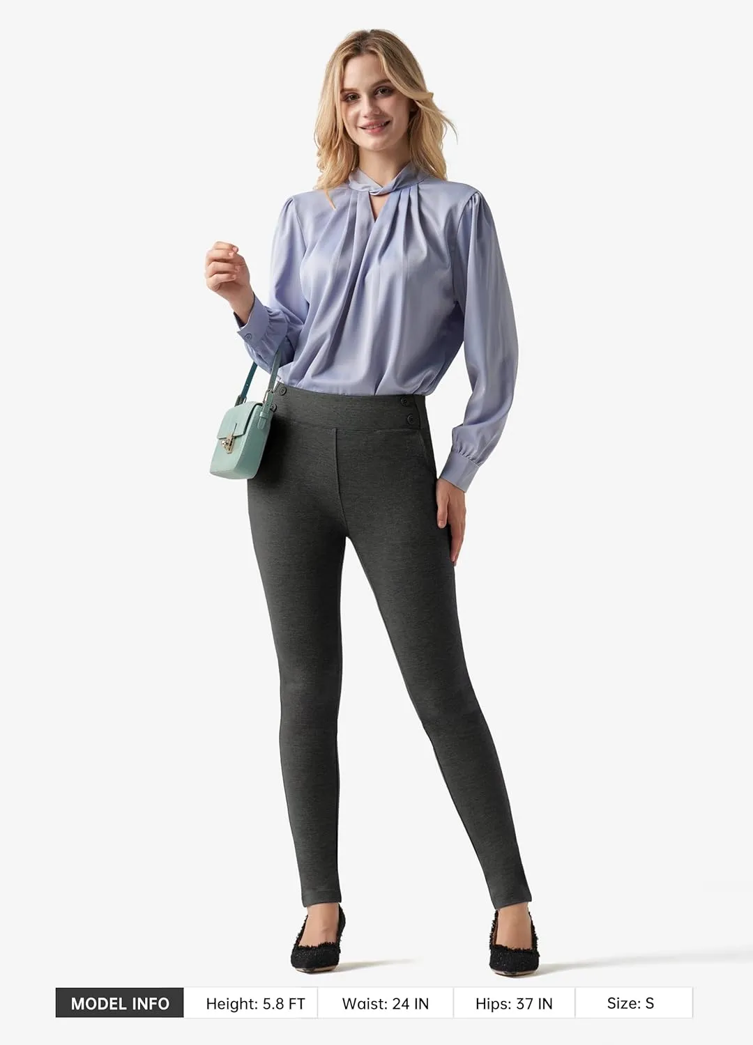 Willit Women's Yoga Dress Pants Skinny Work Slacks Leggings Stretch Office Pants High Waisted Business Casual Pants 27"/28"
