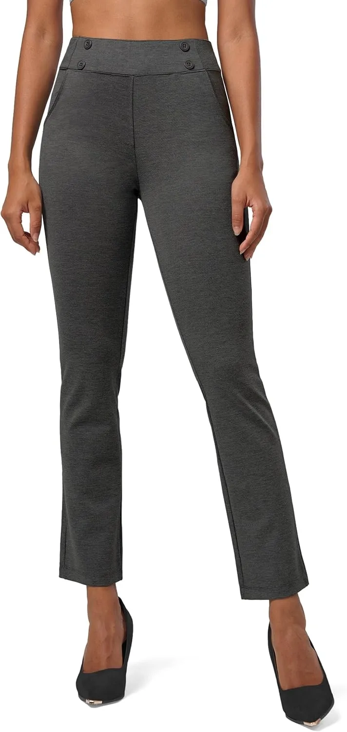 Willit Women's Yoga Dress Pants Stretch Business Work Casual Pants High Waisted Cropped Office Pants 27"
