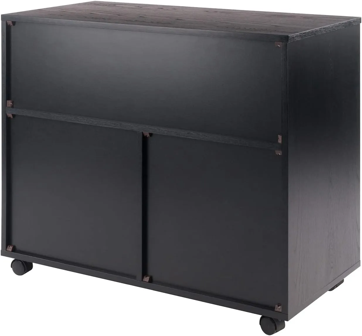 Winsome Halifax Storage Mobile Cabinets, 1 Door, 3 Drawers, 2 Wide Drawers, for Home Office, Black