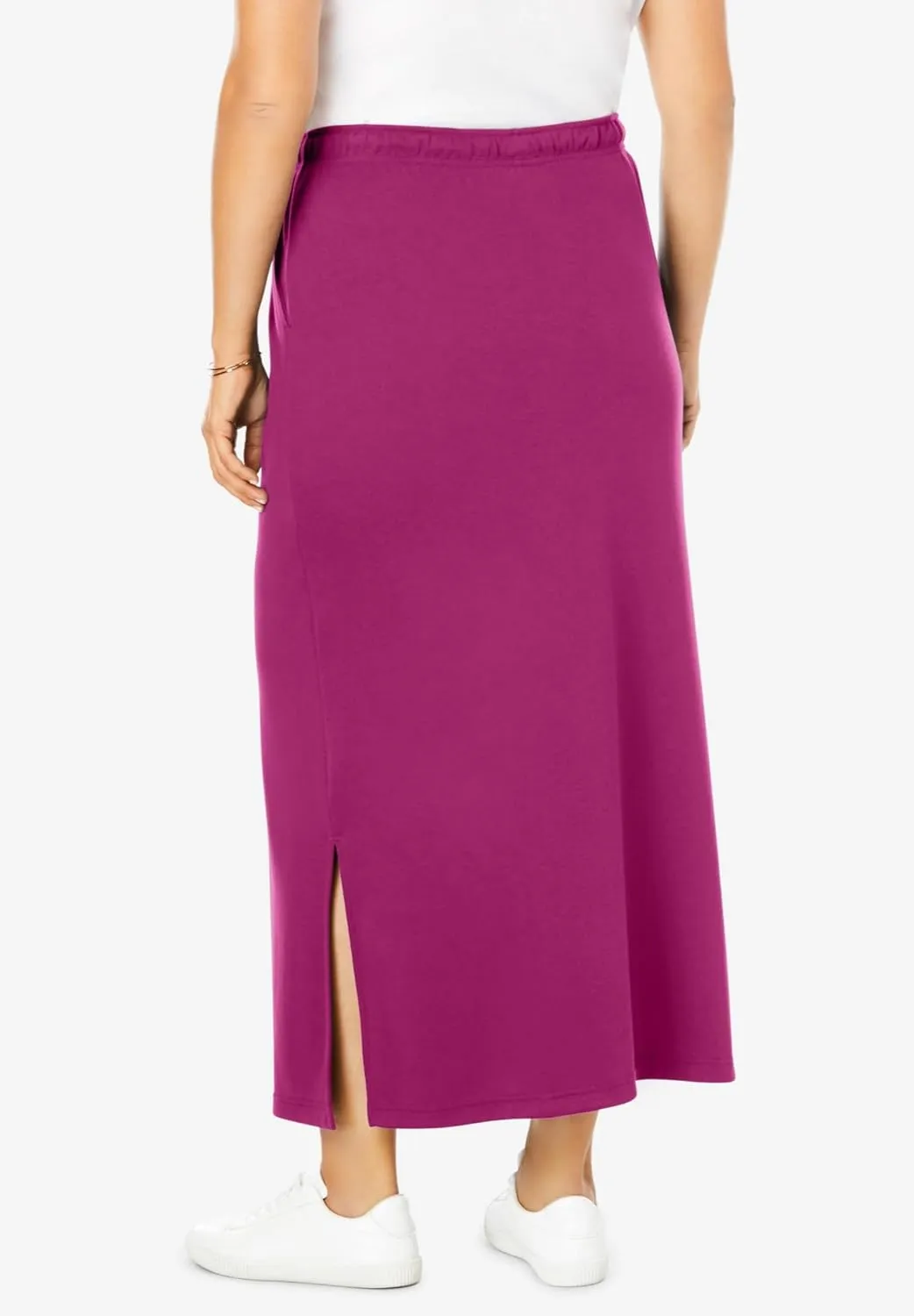 Woman Within Plus Size Petite Sport Knit Side-Slit Skirt