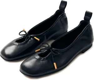 Women Ballet Flats Square Toe Lace Up Bow Ballerina Shoes Cute Slip On Casual Mary Jane Shoes