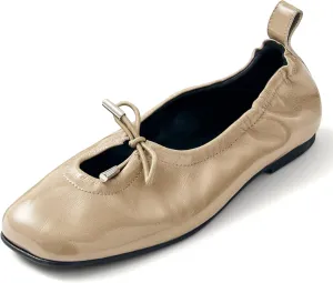 Women Ballet Flats Square Toe Lace Up Bow Ballerina Shoes Cute Slip On Casual Mary Jane Shoes