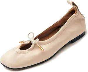 Women Ballet Flats Square Toe Lace Up Bow Ballerina Shoes Cute Slip On Casual Mary Jane Shoes