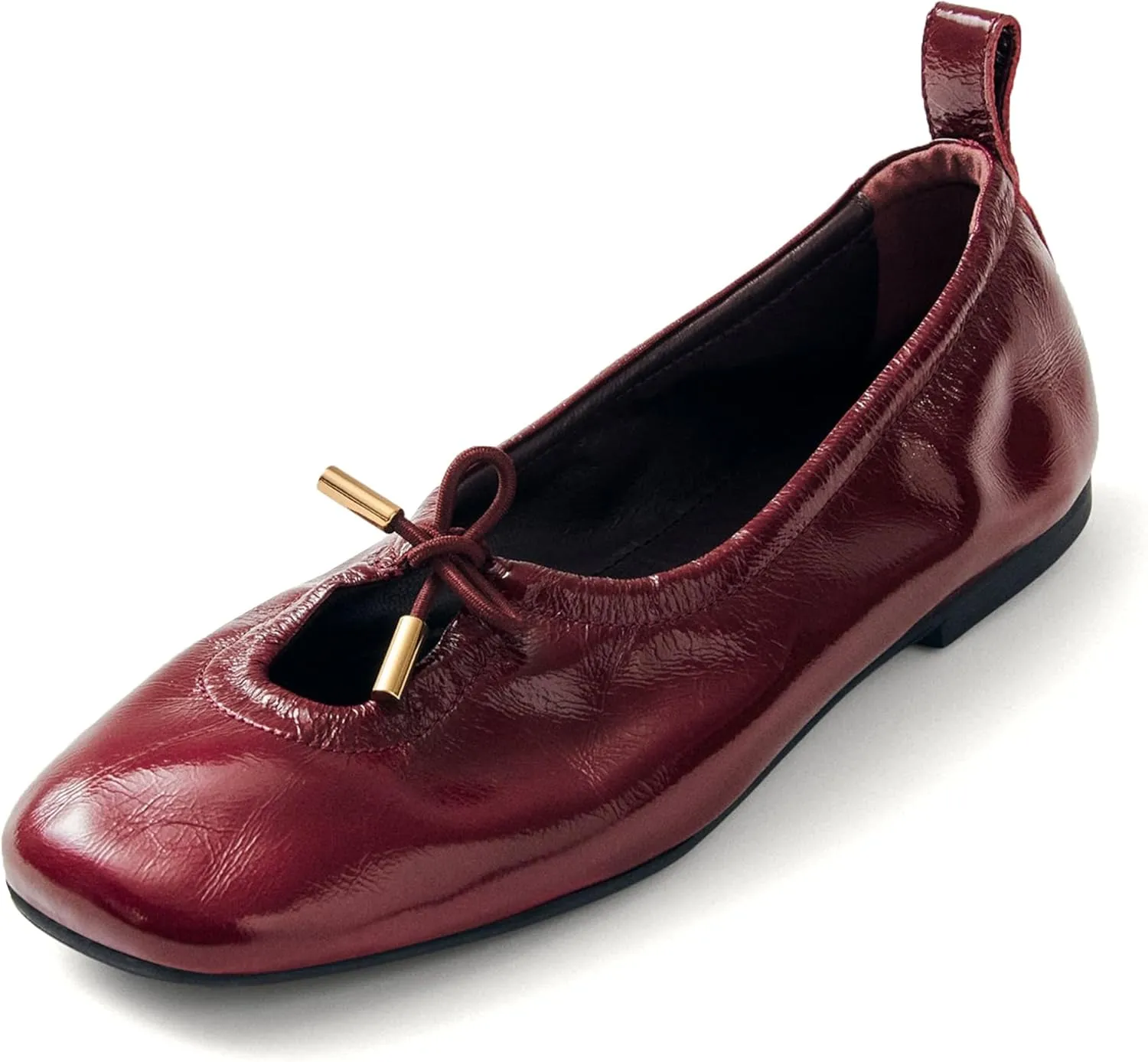 Women Ballet Flats Square Toe Lace Up Bow Ballerina Shoes Cute Slip On Casual Mary Jane Shoes