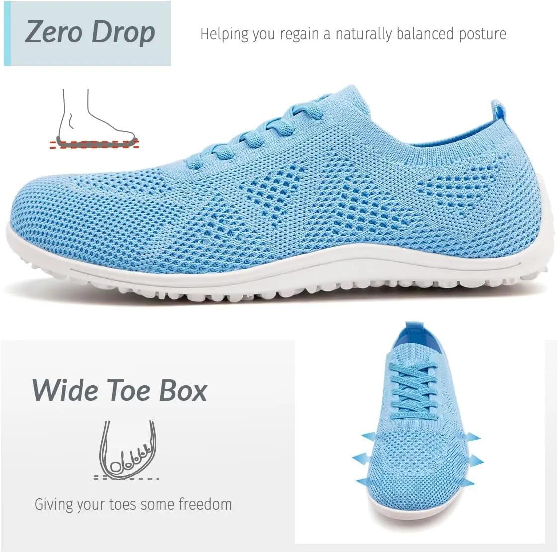 Women Barefoot Shoes Slip on Canvas Walking Sports Zero Drop Sole Casual Sneakers Comfortable Breathable Minimalist Soft Beach Outdoor Shoes