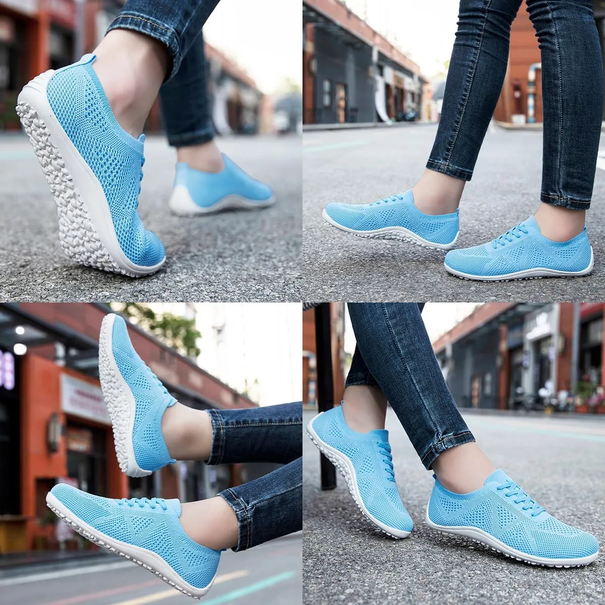 Women Barefoot Shoes Slip on Canvas Walking Sports Zero Drop Sole Casual Sneakers Comfortable Breathable Minimalist Soft Beach Outdoor Shoes