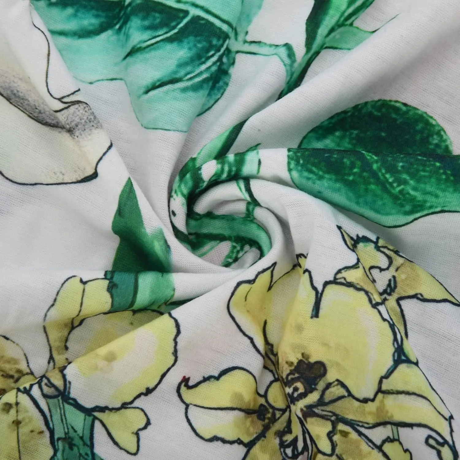Women Boho Floral Print Dress Petal Sleeves Flowy Dresses Casual Summer Midi Dress Beach Vacation Clothing 2024