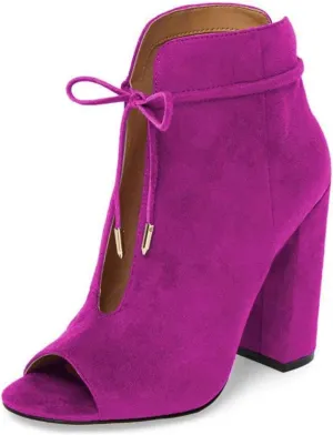 Women Chic Open Peep Toe Strappy Ankle Boots Chunky High Heel Lace up Stylish Party Prom Summer Sandal Booties Size 4-16 US