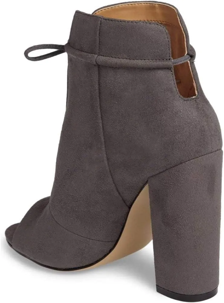 Women Chic Open Peep Toe Strappy Ankle Boots Chunky High Heel Lace up Stylish Party Prom Summer Sandal Booties Size 4-16 US