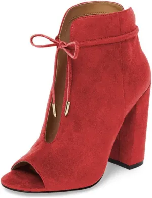 Women Chic Open Peep Toe Strappy Ankle Boots Chunky High Heel Lace up Stylish Party Prom Summer Sandal Booties Size 4-16 US