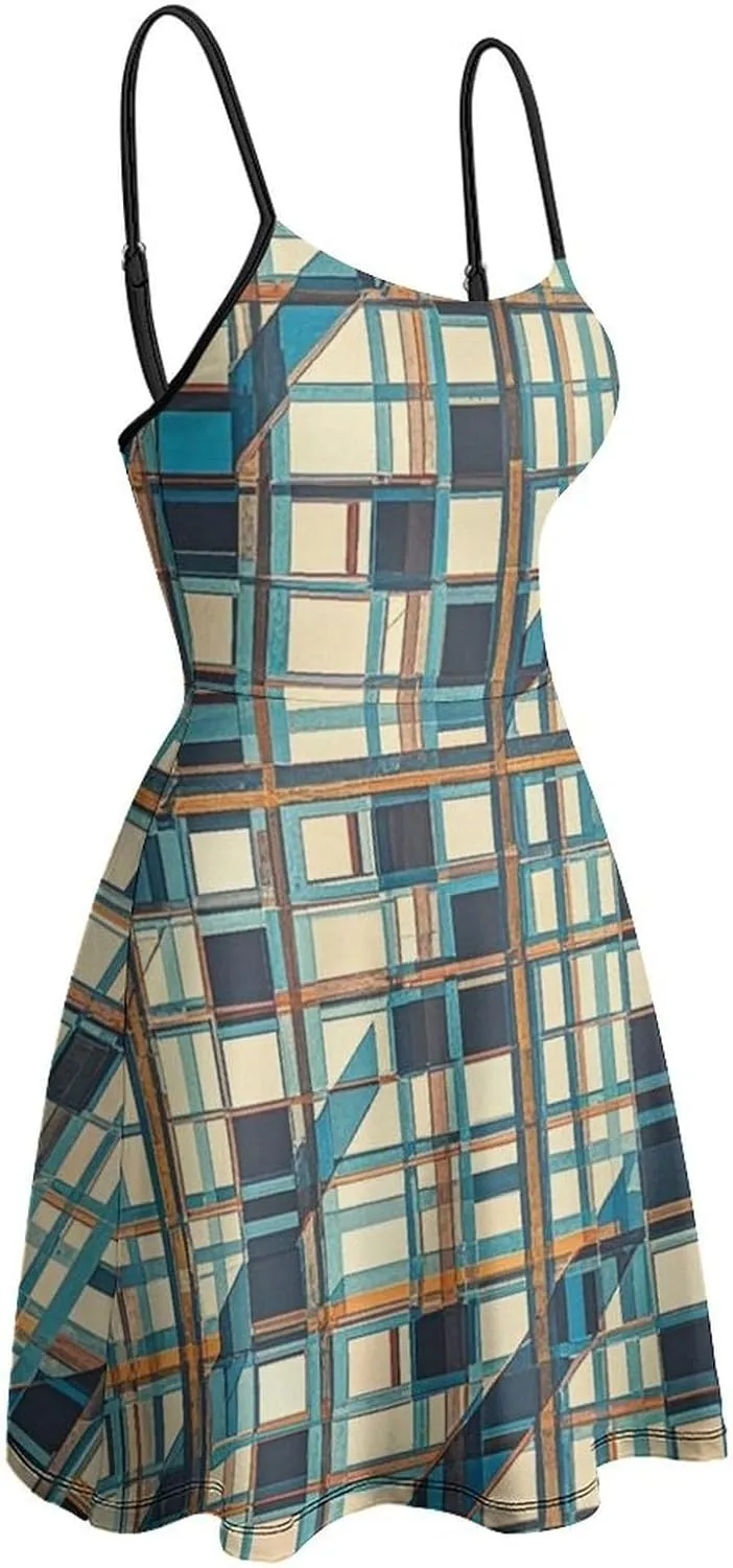 Women Ladies Casual Summer Flared Midi Dress for Vacation Party Wedding