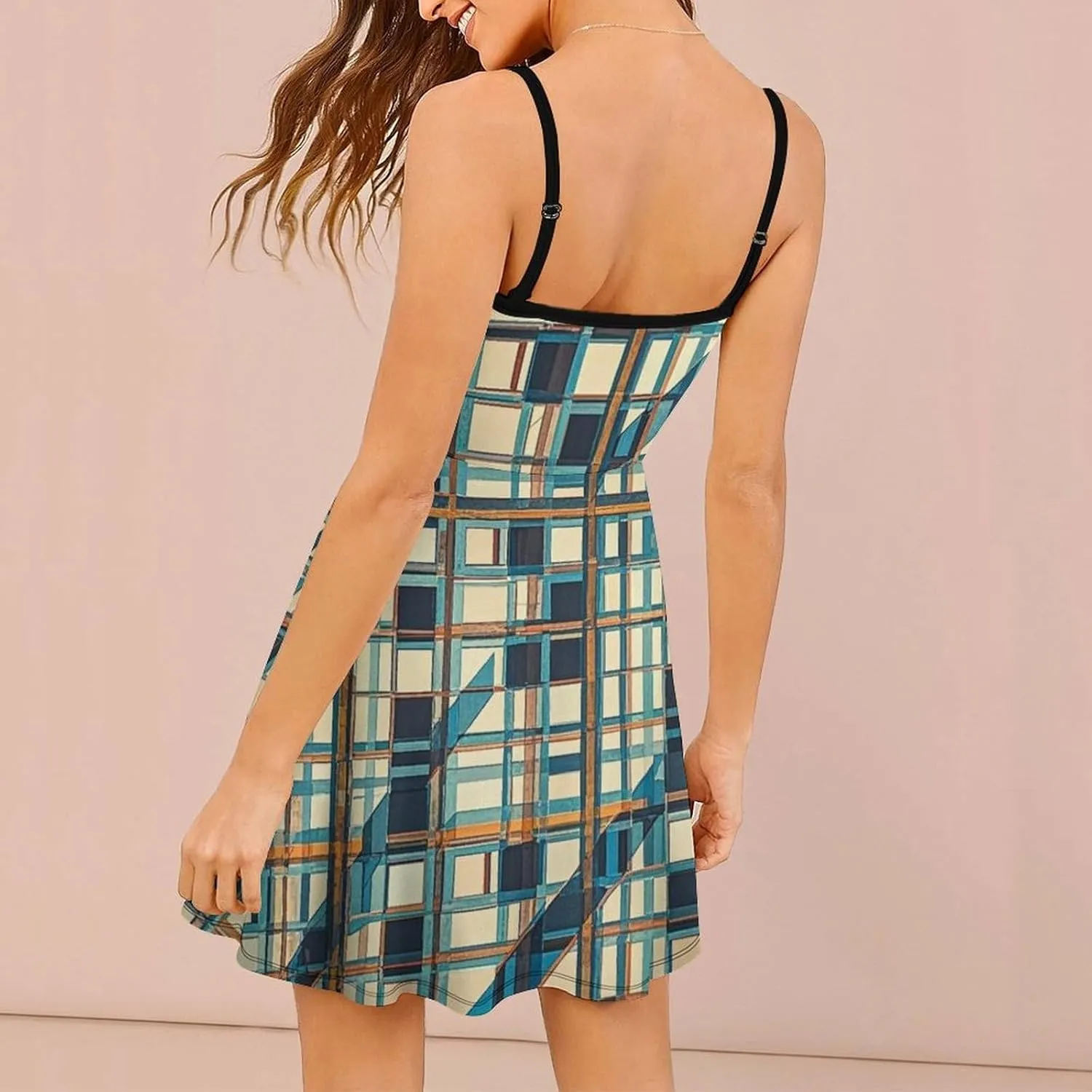 Women Ladies Casual Summer Flared Midi Dress for Vacation Party Wedding