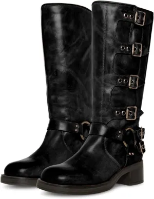 Women Low Chunky Heel Ankle Booties Round Toe Side Zipper Short Boots Vintage 1 inch Block Heel Ankle Boots Distressed Slouchy Short Boots Mid Calf Retro Casual Comfy 4-11 M US