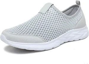 Women Men Breathable Slip-on mesh Loafers Lightweight Non-Slip Casual Walking Shoes Comfy and Running Leather Sneakers Summer Single Wide Width Comfort Ultralight Flats Hook & Loop Fashion