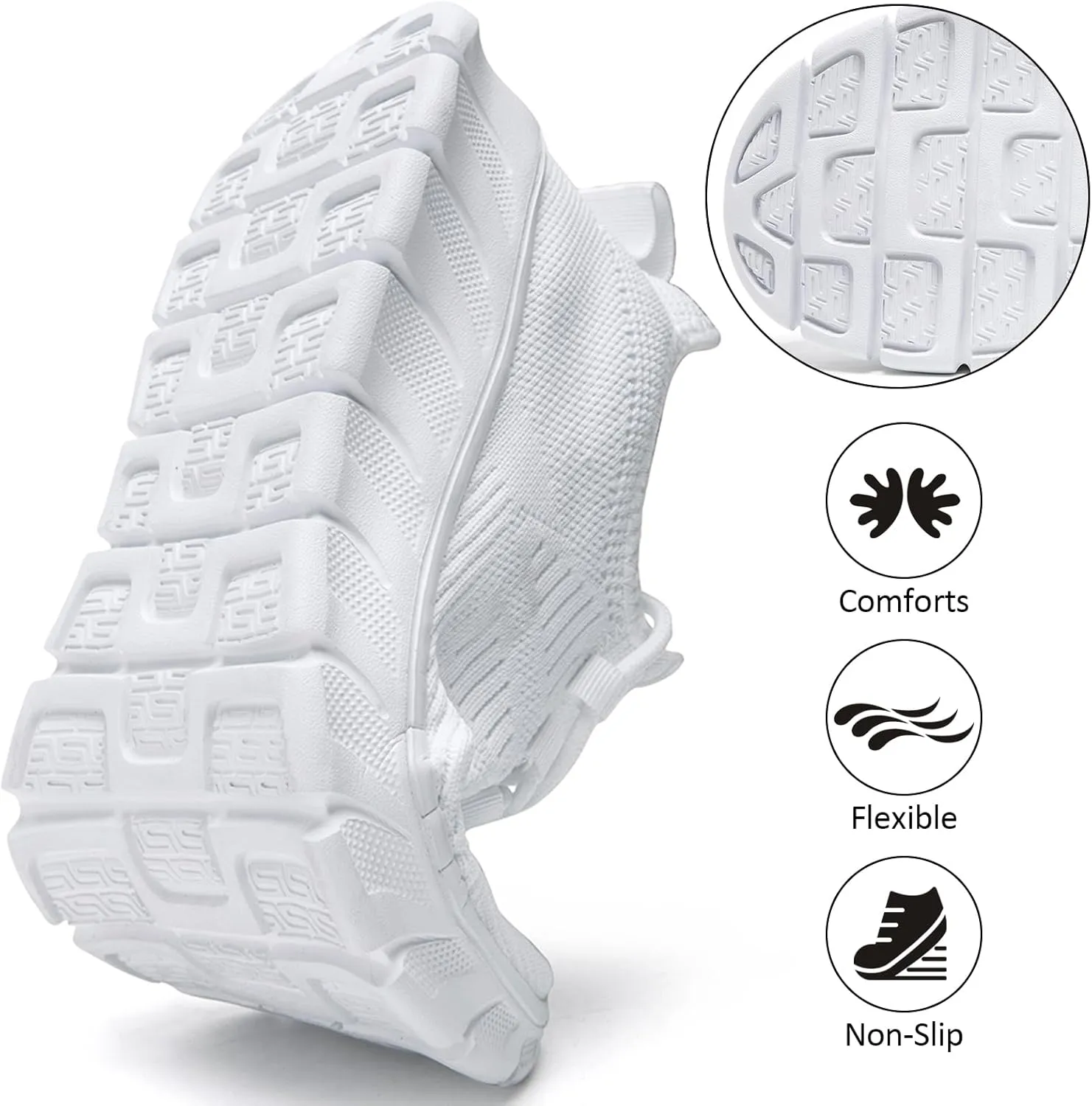 Women Running Shoes Tennis Walking Sneakers Lightweight Slip On Workout Gym Shoes
