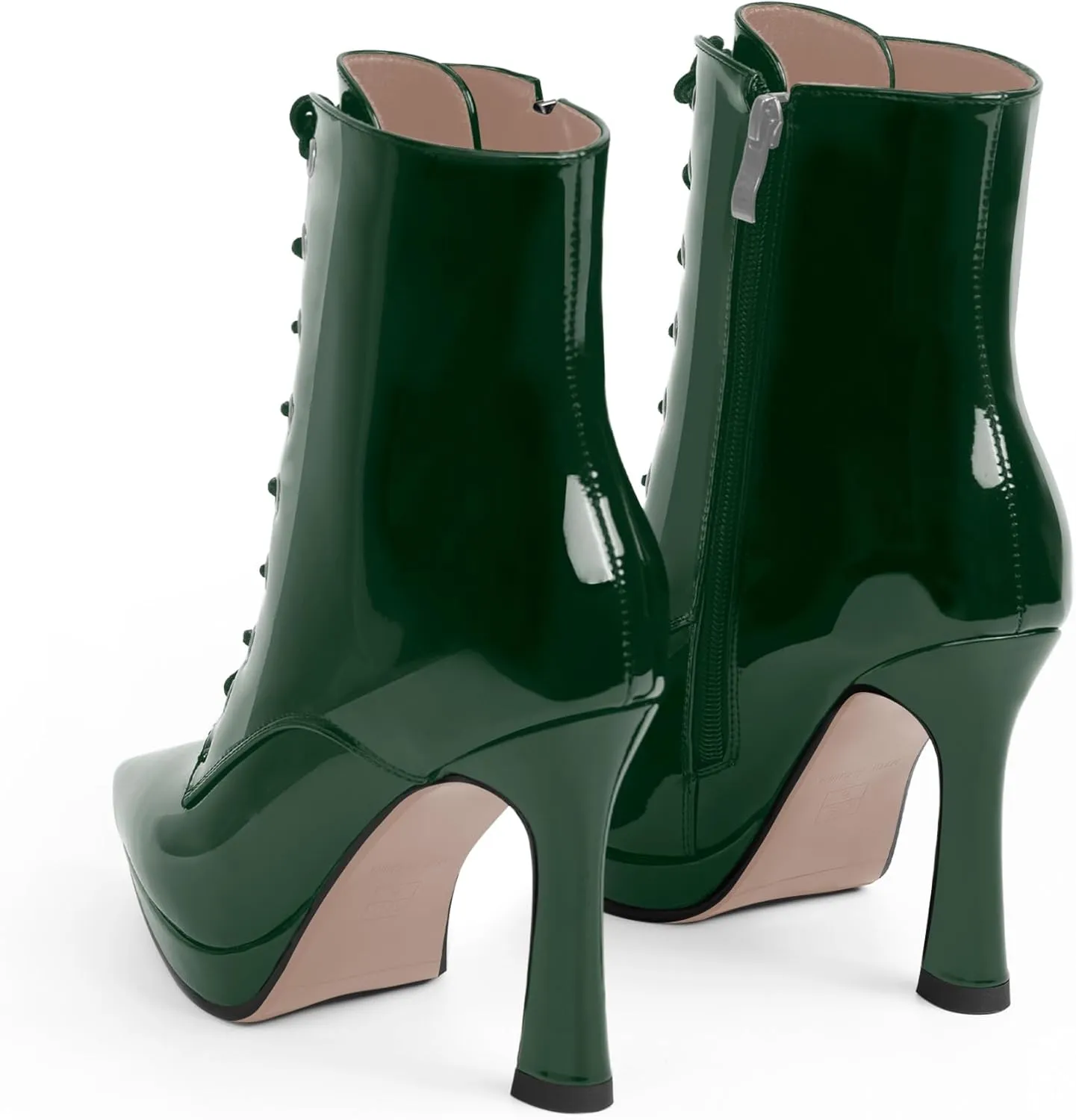 Women's Ankle Boots Platform Stilettos High Heel Pointed Toe Lace Up Dress Booties