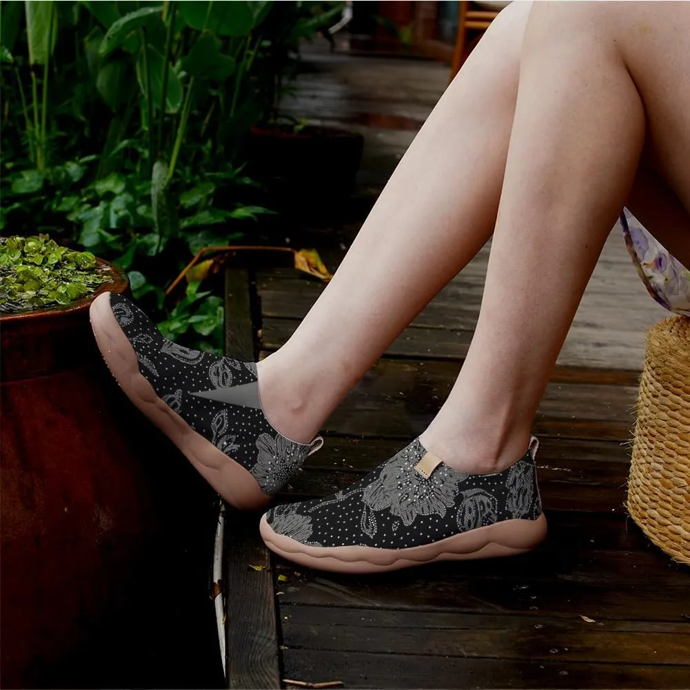Women's Art Painted Travel Shoes Slip On Casual Knit Loafers Lightweight Comfort Fashion Sneaker Flowers