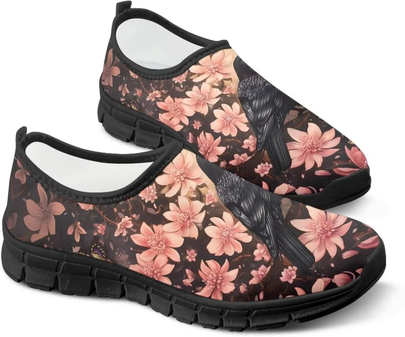 Women's Art Painted Travel Shoes Slip On Casual Mesh Loafers Lightweight Comfort Fashion Outdoor Sneaker for Ladies US Size 5.5-11.5