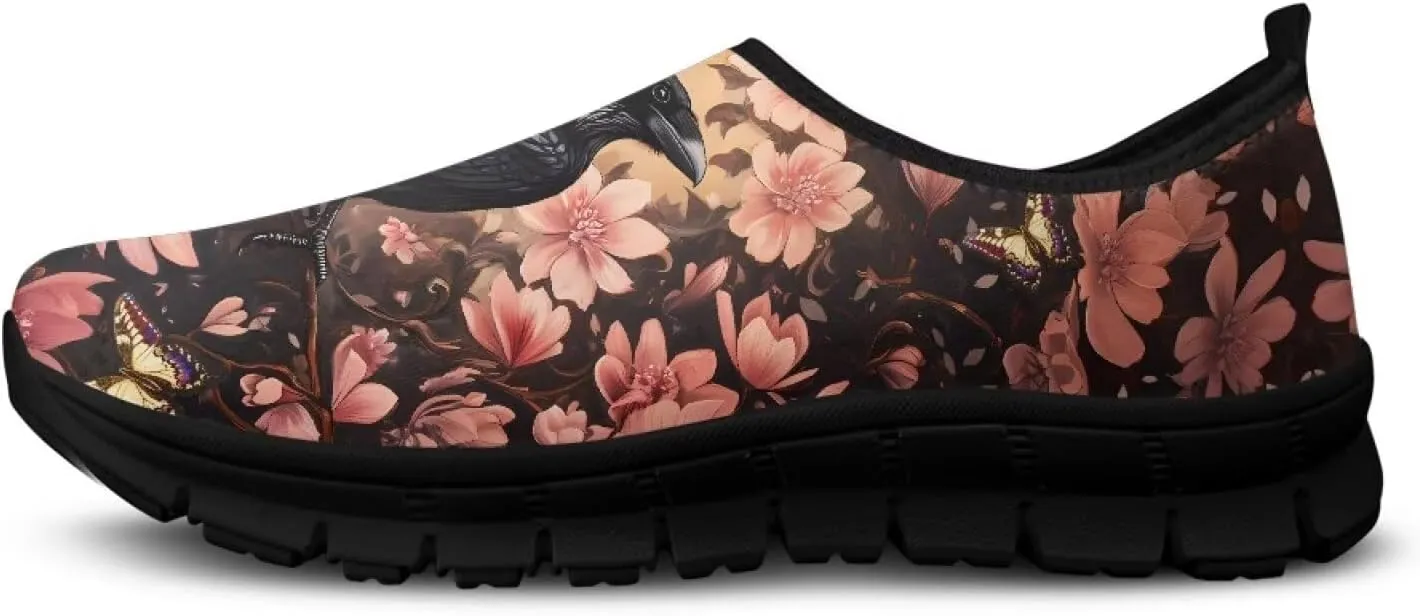 Women's Art Painted Travel Shoes Slip On Casual Mesh Loafers Lightweight Comfort Fashion Outdoor Sneaker for Ladies US Size 5.5-11.5