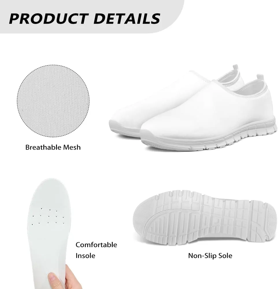 Women's Art Painted Travel Shoes Slip On Casual Mesh Loafers Lightweight Comfort Fashion Outdoor Sneaker for Ladies US Size 5.5-11.5
