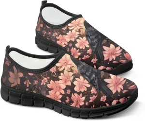 Women's Art Painted Travel Shoes Slip On Casual Mesh Loafers Lightweight Comfort Fashion Outdoor Sneaker for Ladies US Size 5.5-11.5