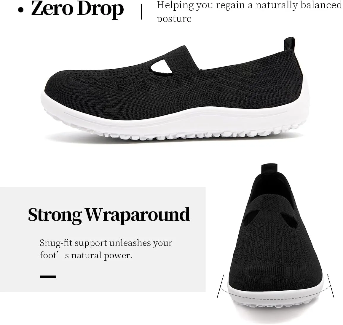 Women's Barefoot Shoes Slip on Zero Drop Workout Shoes Minimalist Walking Sneakers Lightweight Comfortable Footwear Athletic Sports Gym