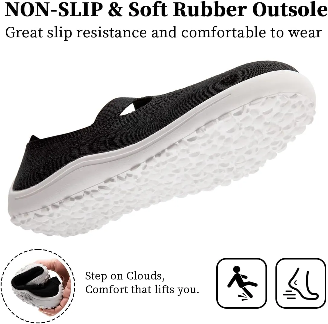 Women's Barefoot Shoes Slip on Zero Drop Workout Shoes Minimalist Walking Sneakers Lightweight Comfortable Footwear Athletic Sports Gym