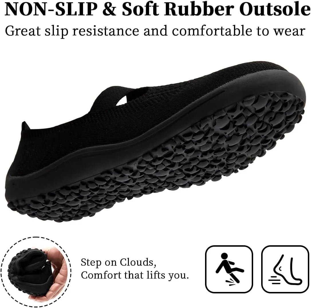 Women's Barefoot Shoes Slip on Zero Drop Workout Shoes Minimalist Walking Sneakers Lightweight Comfortable Footwear Athletic Sports Gym