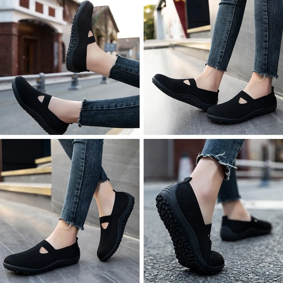Women's Barefoot Shoes Slip on Zero Drop Workout Shoes Minimalist Walking Sneakers Lightweight Comfortable Footwear Athletic Sports Gym