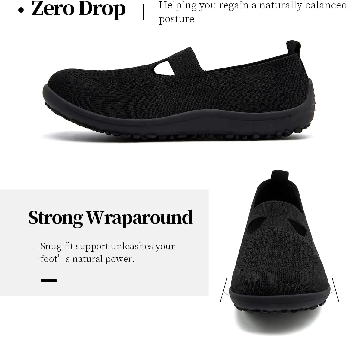 Women's Barefoot Shoes Slip on Zero Drop Workout Shoes Minimalist Walking Sneakers Lightweight Comfortable Footwear Athletic Sports Gym