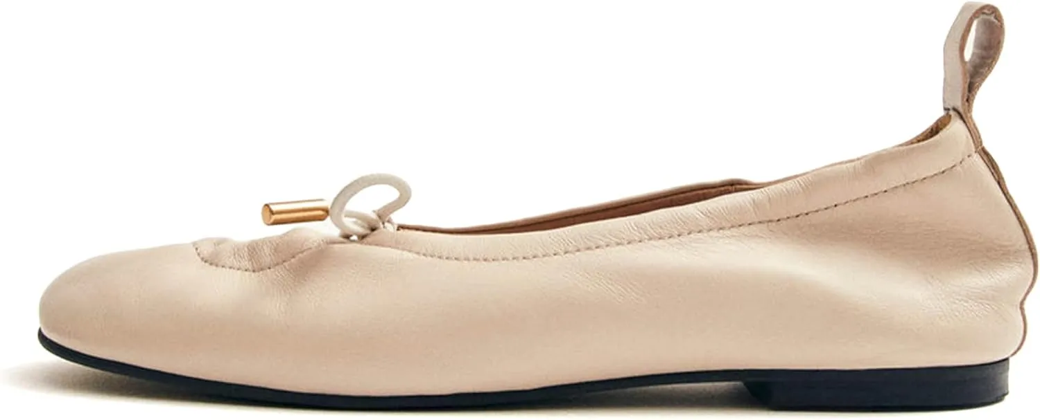 Womens Bow Ballet Flats Cute Square Toe Lace Up Bow Mary Jane Flats Slip On Casual Mary Ballerina Shoes