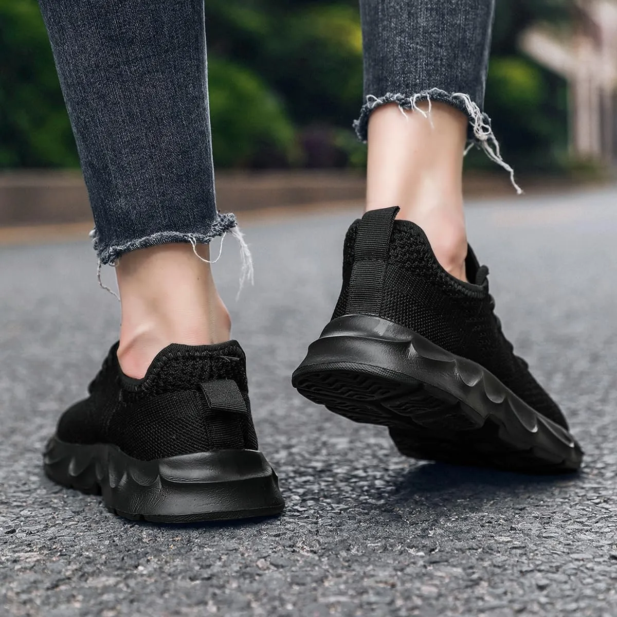 Women's Breathable Casual Athletic Sneakers, Lightweight Comfortable Slip On Gym Walking Tennis Fashion Sports Shoes