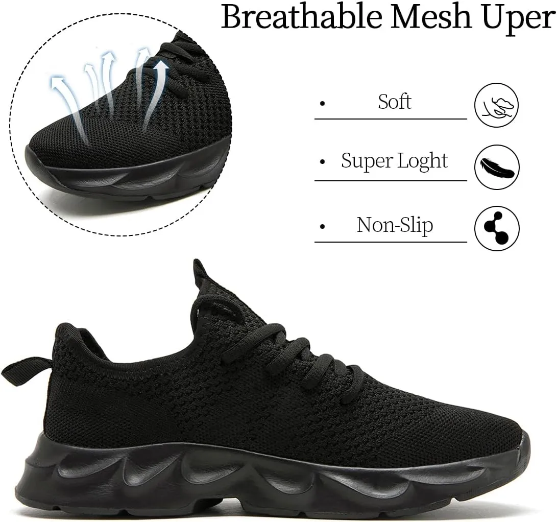 Women's Breathable Casual Athletic Sneakers, Lightweight Comfortable Slip On Gym Walking Tennis Fashion Sports Shoes
