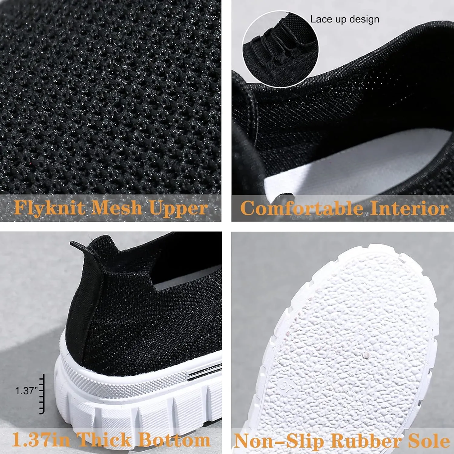 Women's Breathable Mesh Lace Up Walking Shoes,Casual Fashion Anti-Slip Sneakers,Lightweight Soft Sole Tennis Shoes for Gym Travel Sports