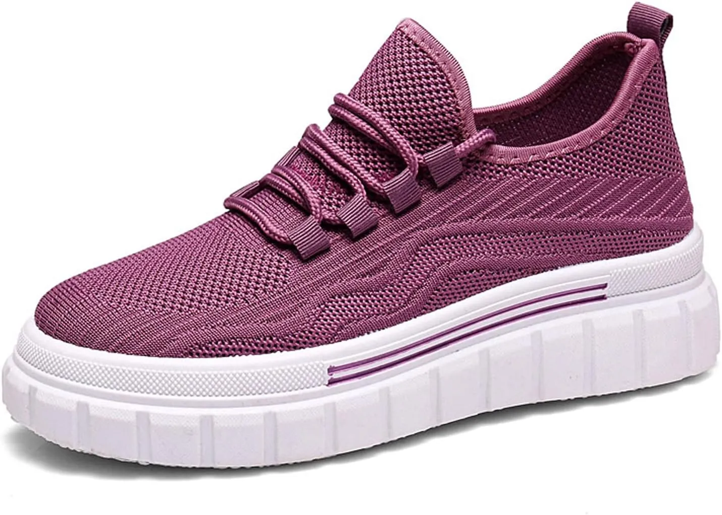 Women's Breathable Mesh Lace Up Walking Shoes,Casual Fashion Anti-Slip Sneakers,Lightweight Soft Sole Tennis Shoes for Gym Travel Sports