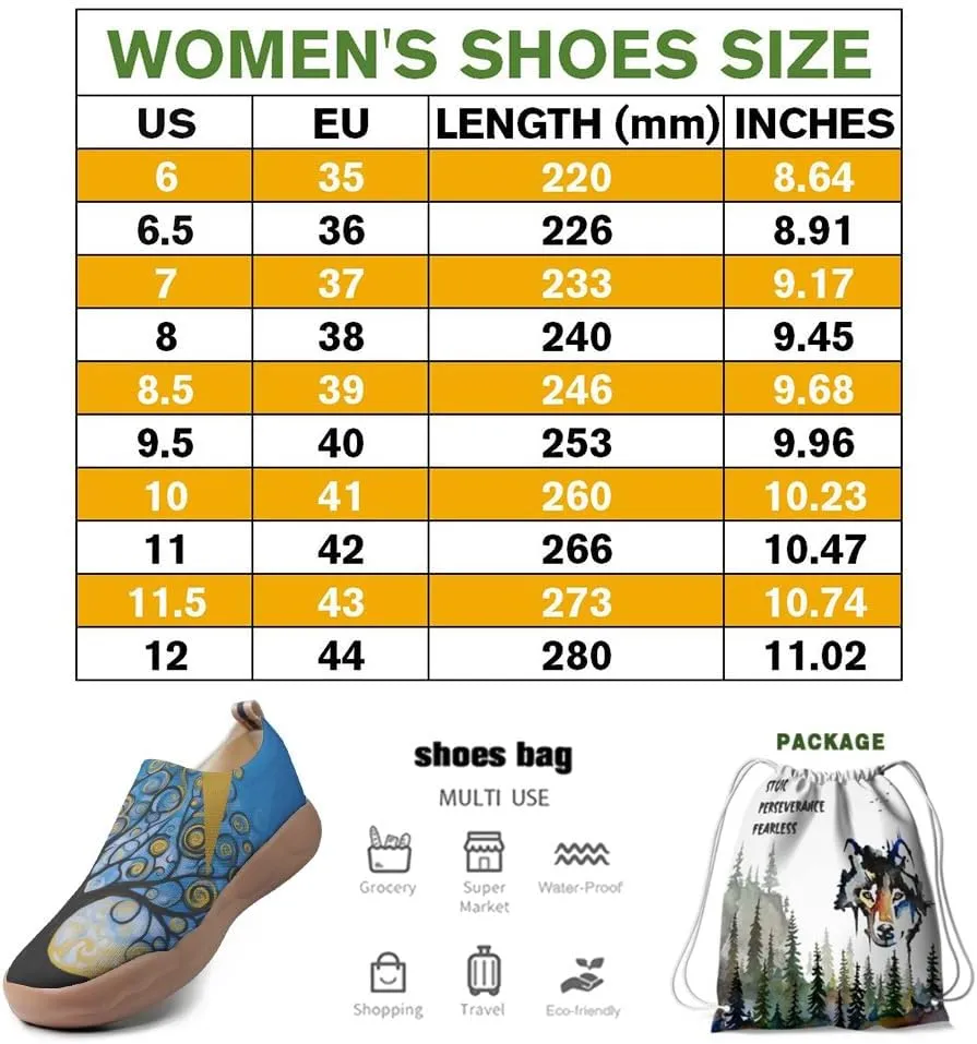 Women's Casual Loafers Slip On Ladies Flower Painted Walking Comfortable Lightweight Travel Shoes Knitted Mesh