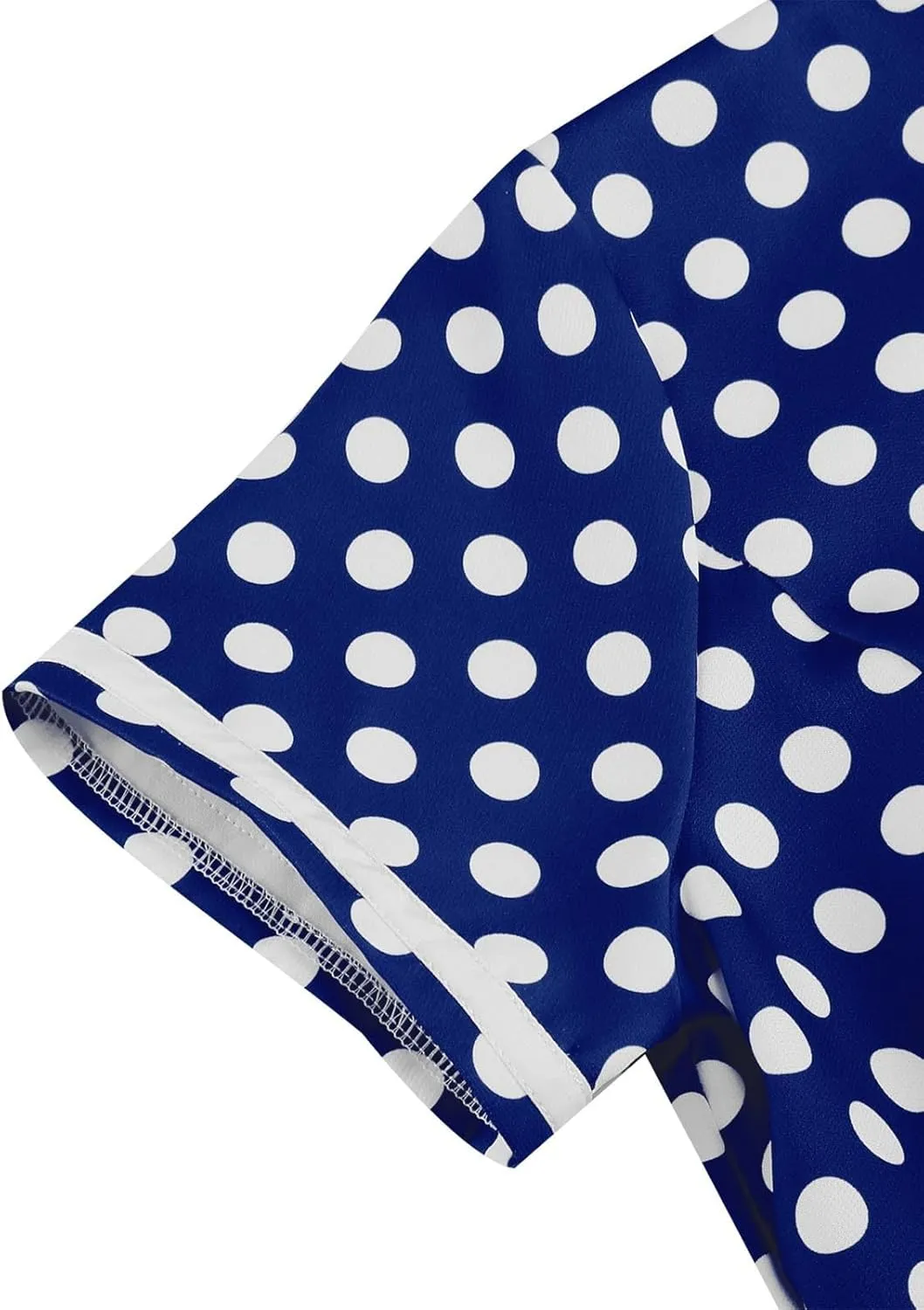 Women's Elegant Dresses Vintage Polka Dot Printed A-Line Dress Short Sleeve Lapel Maxi Skirts Court Business Gowns