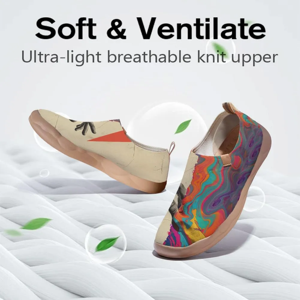 Women's Fashion Art Sneaker Painted Knit Slip-On Loafers Ladies Travel Shoes