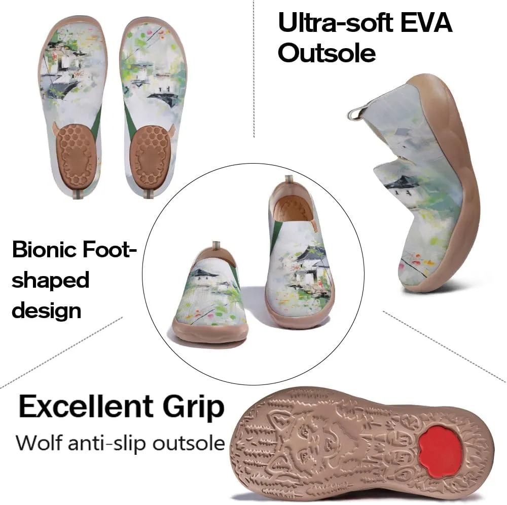 Women's Fashion Art Sneaker Painted Knit Slip-On Loafers Ladies Travel Shoes