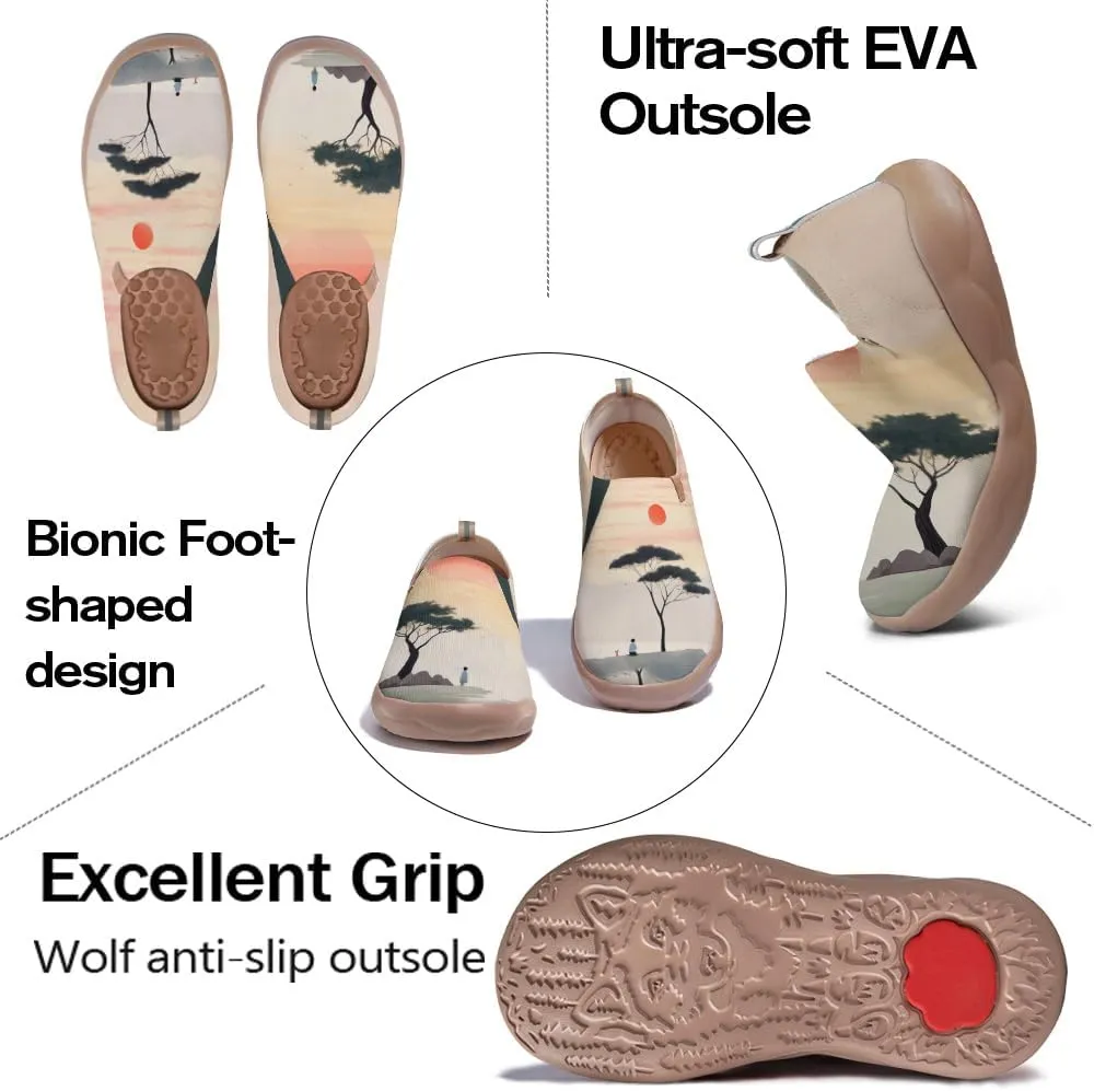 Women's Fashion Art Sneaker Painted Knit Slip-On Loafers Ladies Travel Shoes