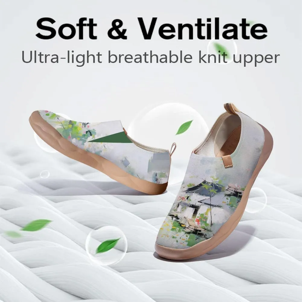 Women's Fashion Art Sneaker Painted Knit Slip-On Loafers Ladies Travel Shoes