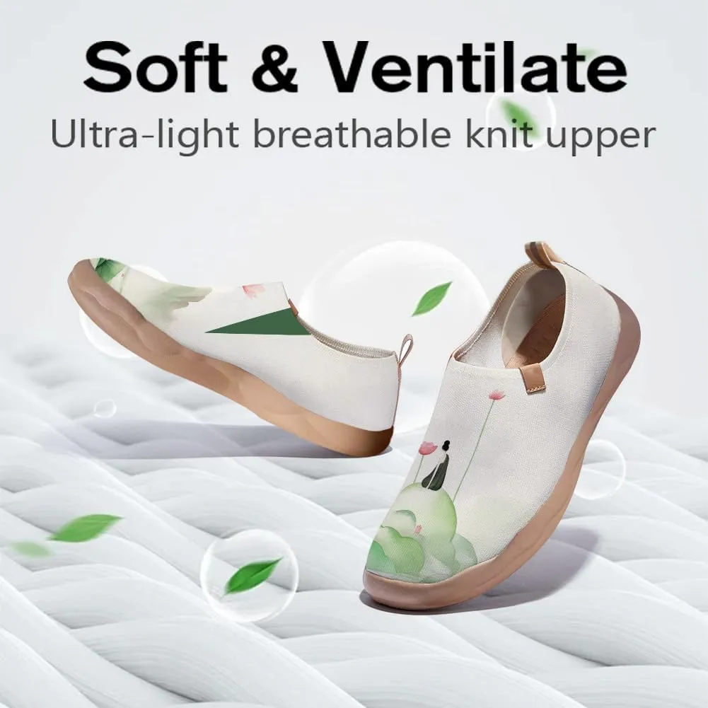 Women's Fashion Art Sneaker Painted Knit Slip-On Loafers Ladies Travel Shoes