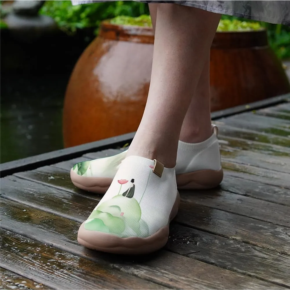 Women's Fashion Art Sneaker Painted Knit Slip-On Loafers Ladies Travel Shoes