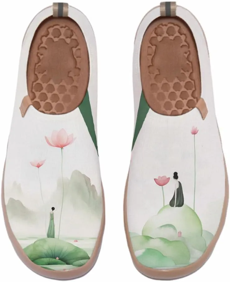 Women's Fashion Art Sneaker Painted Knit Slip-On Loafers Ladies Travel Shoes
