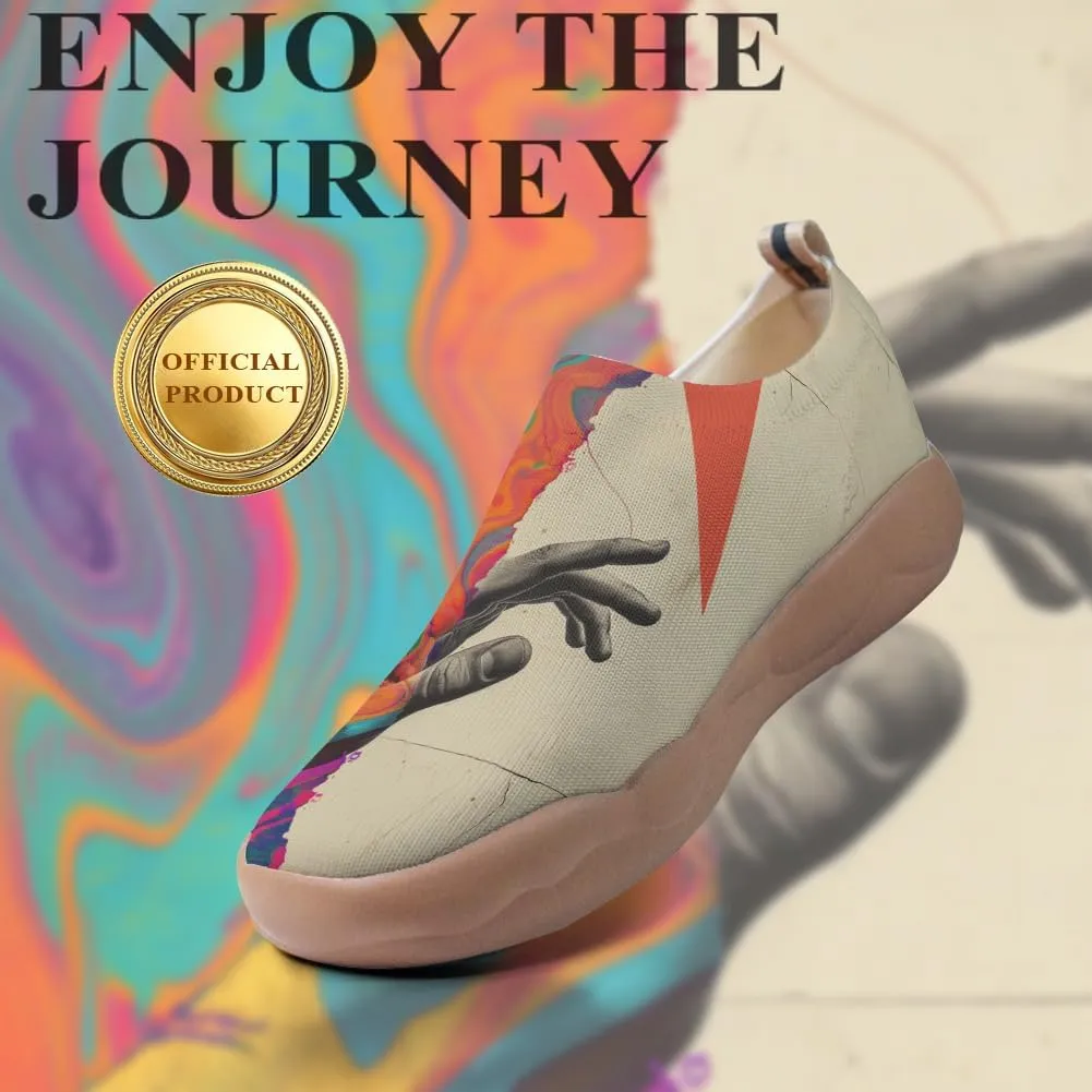 Women's Fashion Art Sneaker Painted Knit Slip-On Loafers Ladies Travel Shoes