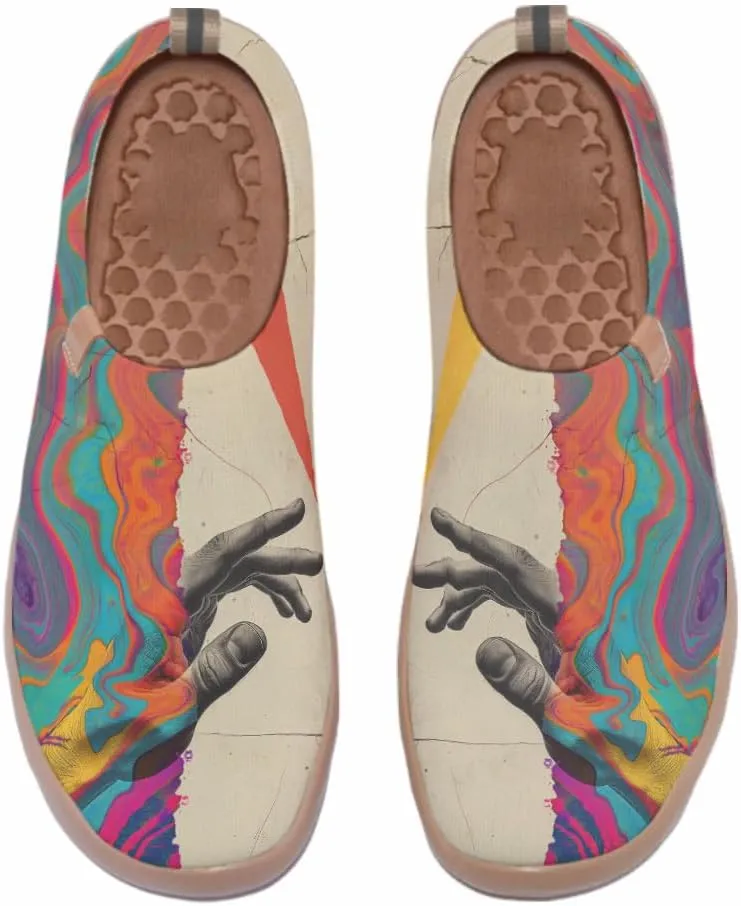 Women's Fashion Art Sneaker Painted Knit Slip-On Loafers Ladies Travel Shoes