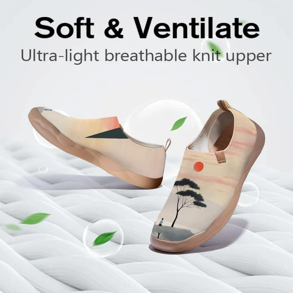 Women's Fashion Art Sneaker Painted Knit Slip-On Loafers Ladies Travel Shoes