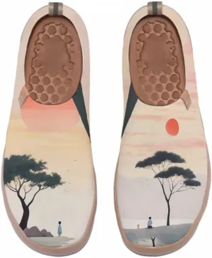 Women's Fashion Art Sneaker Painted Knit Slip-On Loafers Ladies Travel Shoes