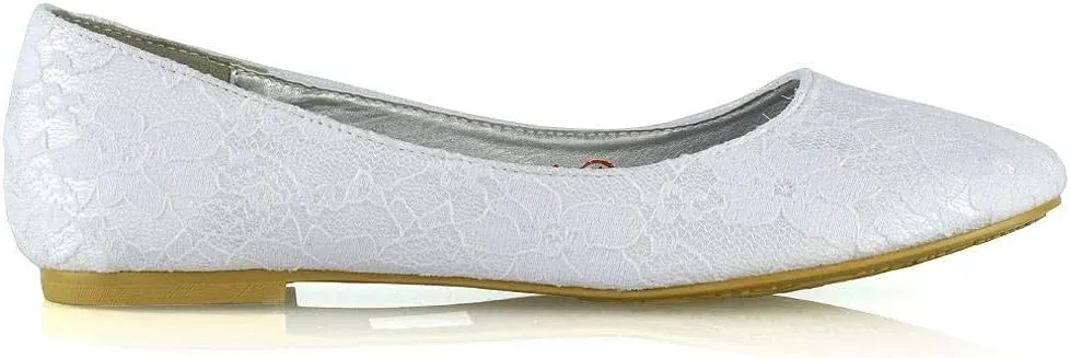 Womens Flat Bridal Shoes Ladies